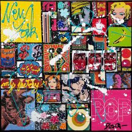 Painting Pop Ny (my factory) by Costa Sophie | Painting Pop-art Acrylic, Gluing, Upcycling Pop icons