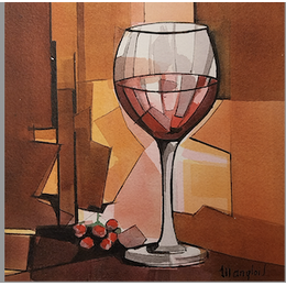 Painting 1 Verre by Langlois Jean-Luc | Painting  Pop icons