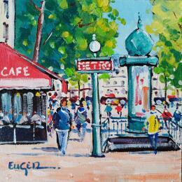 Peinture METRO BOULEVARD SAINT GERMAIN A PARIS par Euger | Tableau