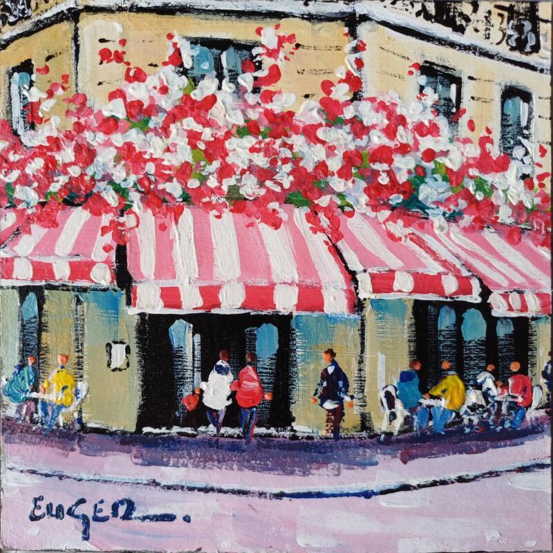 Gemälde TERRASSE LA FAVORITE RUE DE RIVOLI A PARIS von Euger | Gemälde Figurativ Urban Alltagsszenen Architektur Acryl