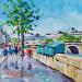 Gemälde LES QUAIS DE SEINE A PARIS von Euger | Gemälde Figurativ Landschaften Urban Alltagsszenen Acryl