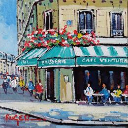 Peinture CAFE RUE DES MARTYRS A PARIS par Euger | Tableau