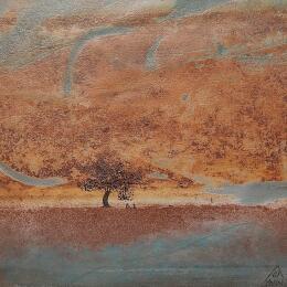 Painting Edma by Manconi Gil | Painting Subject matter Metal, Upcycling Landscapes, Pop icons