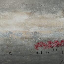 Peinture Efisia par Manconi Gil | Tableau Matiérisme Métal, Upcycling Paysages
