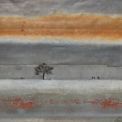 Painting Elénie by Manconi Gil | Painting Subject matter Metal, Upcycling Landscapes