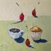 Painting Café avec des cerises by Tomàs | Painting Impressionism Still-life Oil