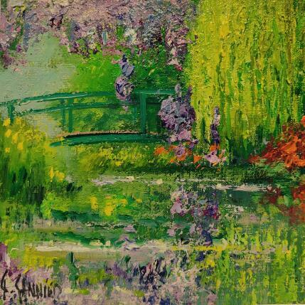 Peinture Giverny, le pont par Sannier Daniel | Tableau Impressionnisme Huile Paysages