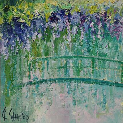 Peinture Giverny, les glycines par Sannier Daniel | Tableau Impressionnisme Huile Paysages