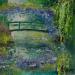 Painting Reflet sur le pont japonais by Sannier Daniel | Painting Impressionism Landscapes Oil