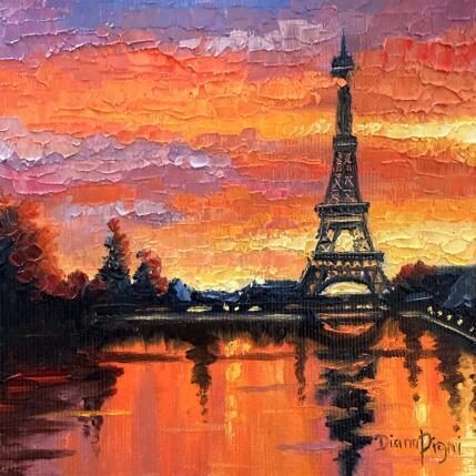 Peinture Golden Hour in Paris par Pigni Diana | Tableau Figuratif Huile