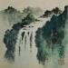 Painting Summer waterfall by Du Mingxuan | Painting Figurative Landscapes Watercolor Ink