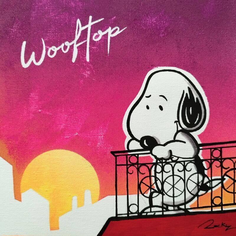 Gemälde Wooftop  von Rocky Chaplin | Gemälde Pop-Art Pop-Ikonen Acryl