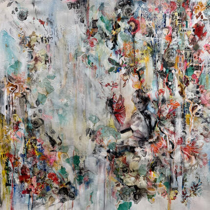 Peinture Darling B.B. par Bergeron Marie-Josée | Tableau Abstrait Acrylique, Collage