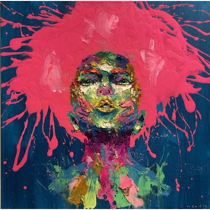Painting Sensual pink by Agusil | Painting Figurative Oil