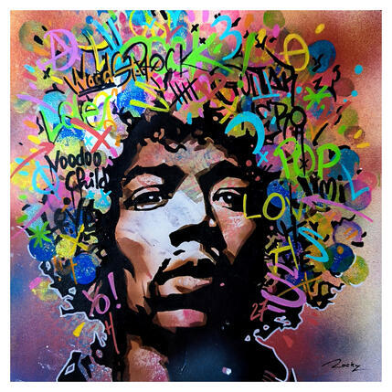 Pintura Jimi por Rocky Chaplin | Pintura