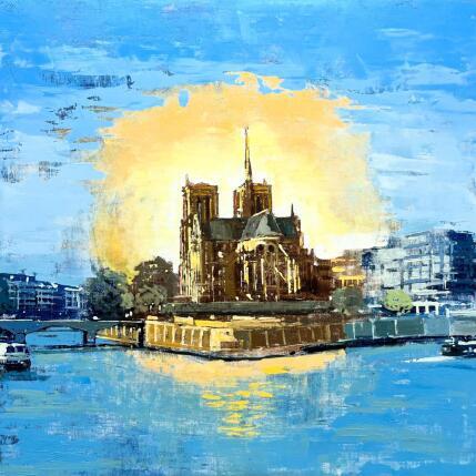 Peinture Notre-Dame de Paris par Faveau Adrien | Tableau Figuratif Huile Urbain