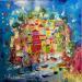Painting Bleu passion (côte amalfitaine) by Bastide d´Izard Armelle | Painting Abstract