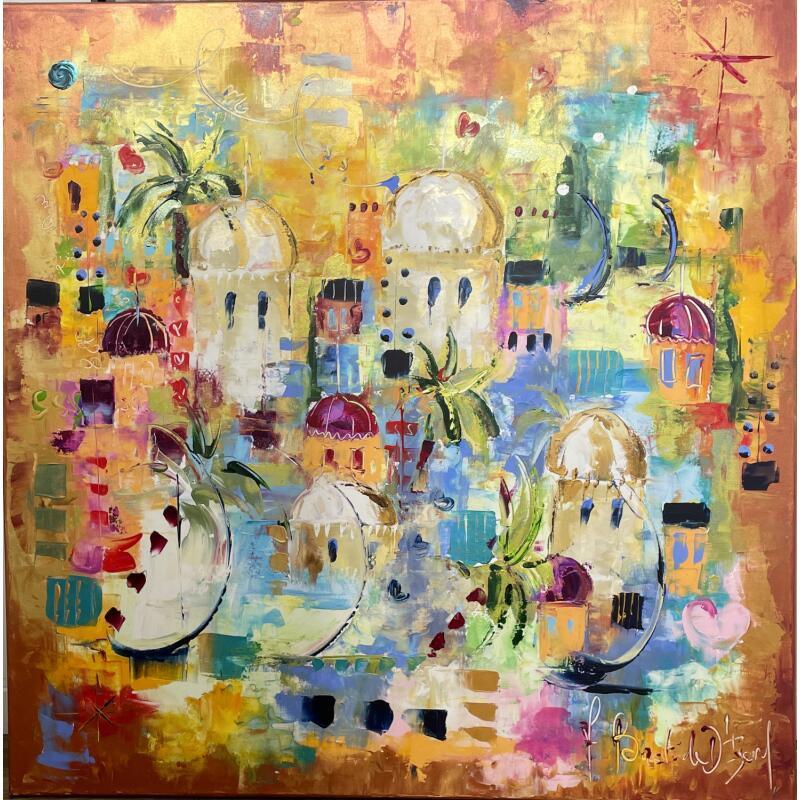 Painting Au bord du Gange by Bastide d´Izard Armelle | Painting Abstract