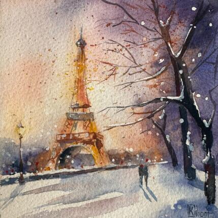 Painting Bonne soirée d'hiver by Khomyakova  Liliya  | Painting Figurative Watercolor