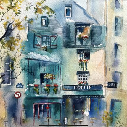 Gemälde Odette Paris von Khomyakova  Liliya  | Gemälde Figurativ Aquarell Architektur, Urban