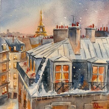 Painting Une soirée d'hiver magique by Khomyakova  Liliya  | Painting Figurative Watercolor