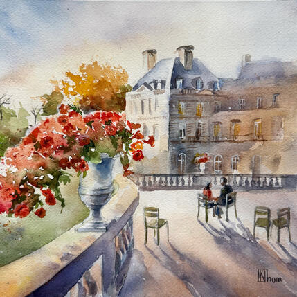 Painting Fleurs au Jardin du Luxembourg by Khomyakova  Liliya  | Painting