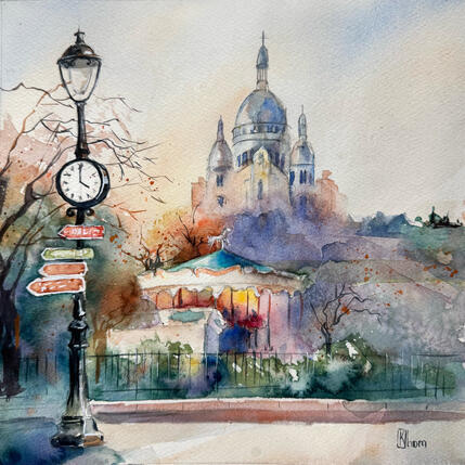 Painting L’Heure Suspendue. Basilique du Sacré-Cœur by Khomyakova  Liliya  | Painting