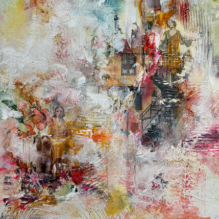 Peinture My soul angel par Bergeron Marie-Josée | Tableau Abstrait Acrylique, Collage