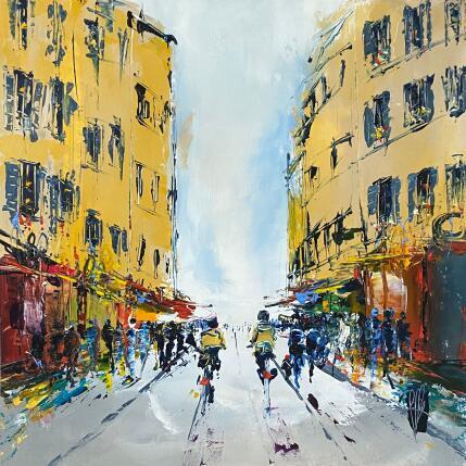 Gemälde Foule d'un Jour von Raffin Christian | Gemälde Figurativ Öl Urban