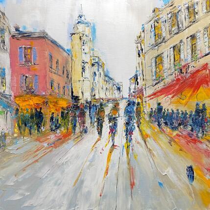 Gemälde Rue commerçante von Raffin Christian | Gemälde Figurativ Öl Urban