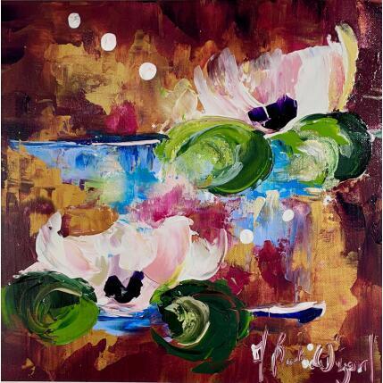 Painting Fleurs de Lotus by Bastide d´Izard Armelle | Painting Abstract