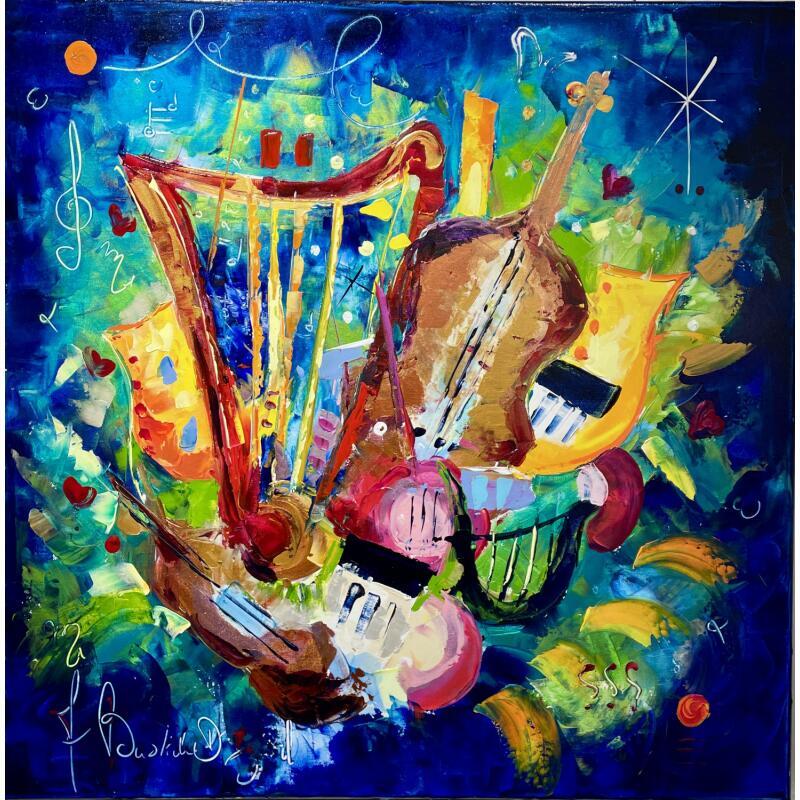 Painting La Viole bleue by Bastide d´Izard Armelle | Painting Abstract