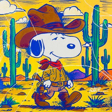 Peinture Lucky Snoopy par Revel | Tableau Pop-art Acrylique Icones Pop