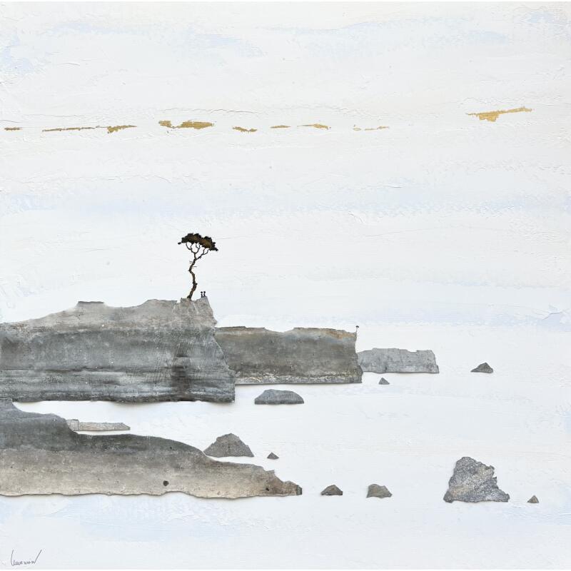 Peinture N*A 718 - Le repos de la mer par Lemonnier  | Tableau Matiérisme Paysages Acrylique Zinc