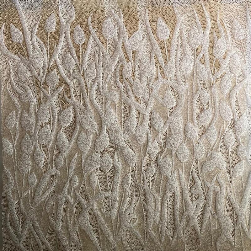 Painting travers champs  by Caviale Marie | Painting Abstract Minimalist