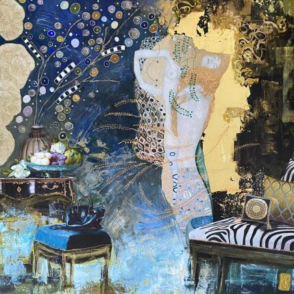 Peinture M’y inspiration par Romanelli Karine | Tableau Figuratif Acrylique, Collage Nu, Scènes de vie