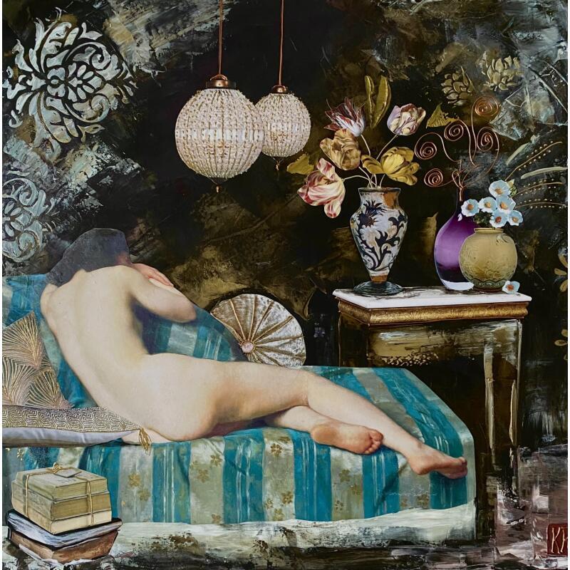 Peinture Luxe, calme & Volupté par Romanelli Karine | Tableau Figuratif Acrylique Collage