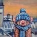 Painting Paris, bonnet et moustaches by Emma Fischer | Painting Figurative Urban Life style Animals Acrylic