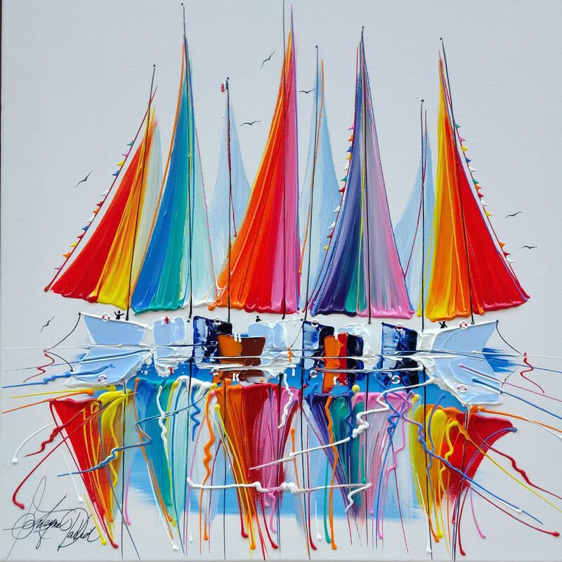 Pintura Puissances colorées en mer por Fonteyne David | Pintura