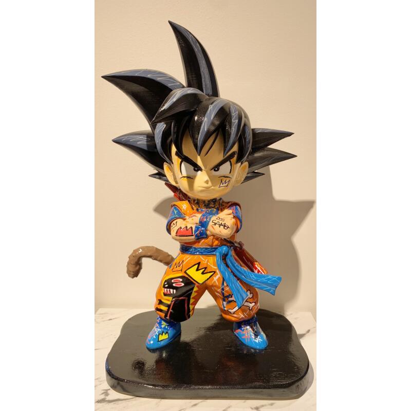 Sculpture Goku smile by Luna | Sculpture Pop-art Pop icons Graffiti Acrylic Posca