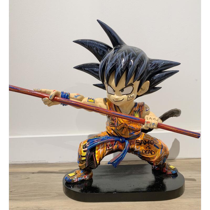 Sculpture Goku samo by Luna | Sculpture Pop-art Pop icons Graffiti Acrylic Posca