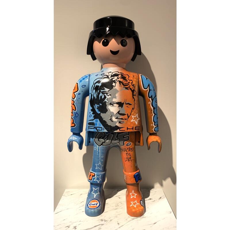 Skulptur Racing is life von Luna | Skulptur Pop-Art Pop-Ikonen Graffiti Acryl Posca