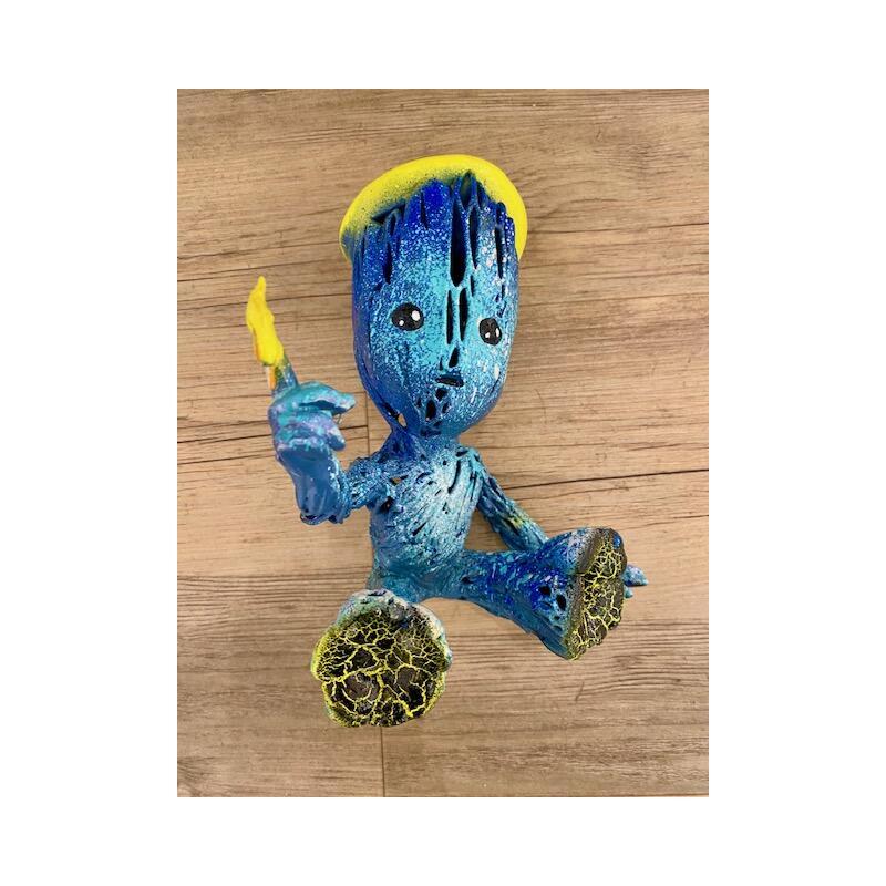 Sculpture Sous l'océan groot artiste by Shenoda | Sculpture Pop-art Graffiti Resin