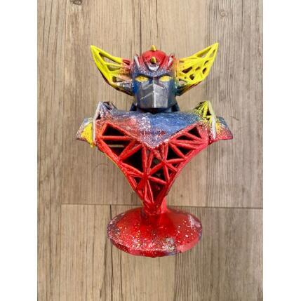 Sculpture Buste Goldorak lumière par Shenoda | Sculpture Pop-art Graffiti, Résine