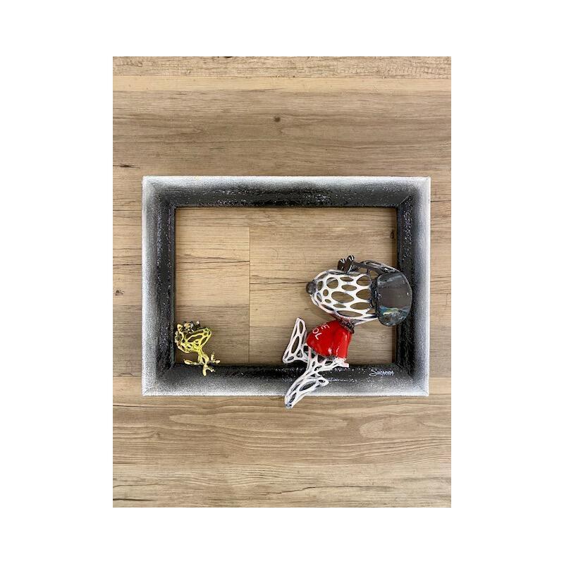 Escultura Snoopy Joe coolnoir et blanc por Shenoda | Escultura