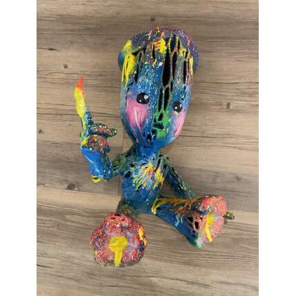 Sculpture Groot artiste en folie ! par Shenoda | Sculpture Pop-art Graffiti, Résine