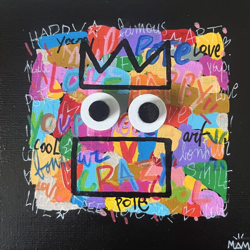 Peinture HAPPY POTE par Mam | Tableau Pop-art Minimaliste Acrylique