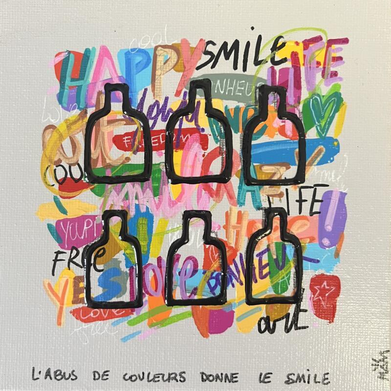 Gemälde SMILE ABUS von Mam | Gemälde Pop-Art Pop-Ikonen Acryl