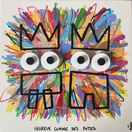 Gemälde HEUREUX von Mam | Gemälde Pop-Art Acryl Pop-Ikonen