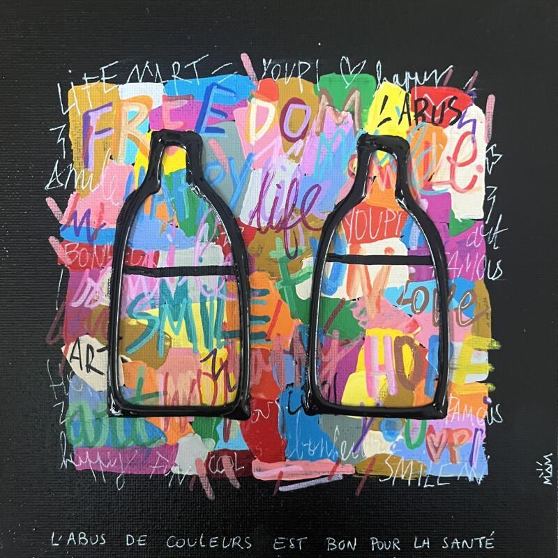 Painting 2 BOTTLES  by Mam | Painting Pop-art Pop icons Acrylic